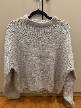 H&M Chunky open knit Crewneck Sweater - grey M